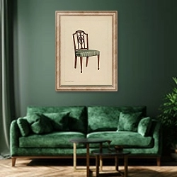 «Chair» в интерьере зеленой гостиной над диваном
