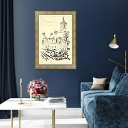 «Gezicht in het dorp De Rijp.» в интерьере в классическом стиле в синих тонах