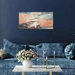 «Cloud Study» в интерьере современной гостиной в синем цвете