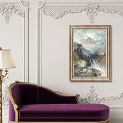 «Гора Святого Креста» в интерьере в классическом стиле над банкеткой