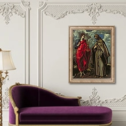 «St. John the Evangelist and St. Francis, c.1600» в интерьере в классическом стиле над банкеткой
