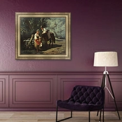 «Сцена у колодца» в интерьере в классическом стиле в фиолетовых тонах