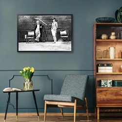 «Хепберн Одри 199» в интерьере гостиной в стиле ретро в серых тонах