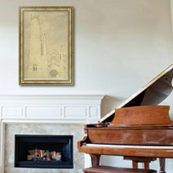 «Дизайн для церкви» в интерьере классической гостиной над камином