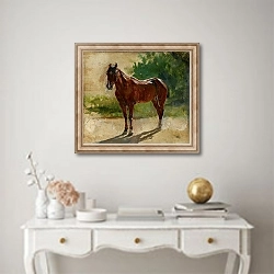 «Brown Horse, Study» в интерьере в классическом стиле над столом
