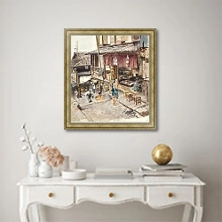 «A Street In Ikao, Japan, III» в интерьере в классическом стиле над столом