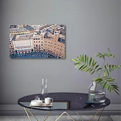 «Италия, Тоскана. Вид на Сиену с компанилы №6» в интерьере современной гостиной в серых тонах