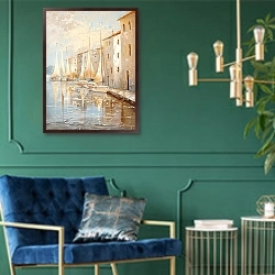 «Italian pier» в интерьере в классическом стиле с зеленой стеной