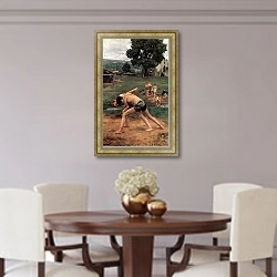 «Борьба» в интерьере столовой в классическом стиле