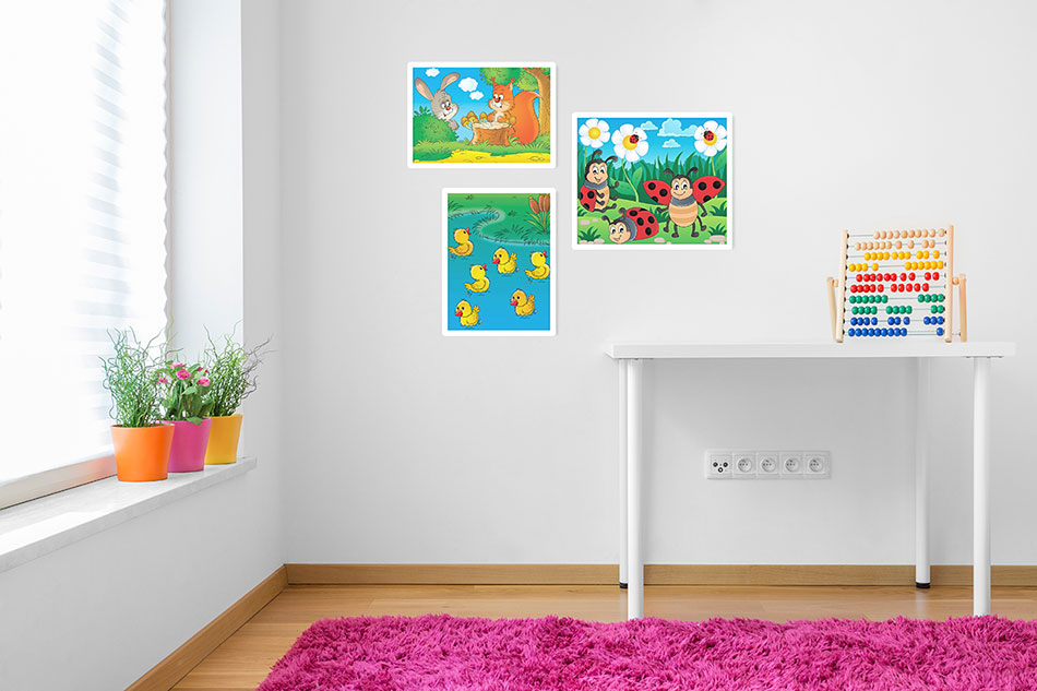 Детские постеры с животными в детской комнате для малыша, учащегося считать