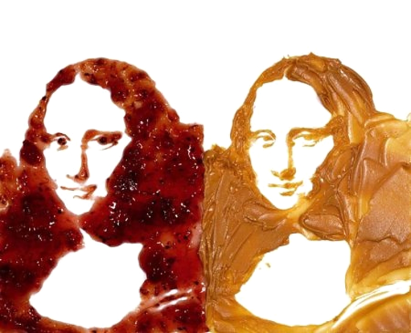 картина «Мона Лиза» Леонардо да Винчи из джема и арахисового масла.