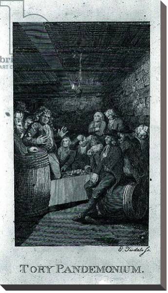 Постер Tory Pandemonium, from John Trumbull's 'M'Fingal', engraved by Elkanah Tisdale 1795 с типом исполнения На холсте без рамы