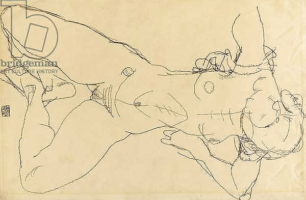 Постер Reclining female nude, 1914 1 с типом исполнения На холсте без рамы