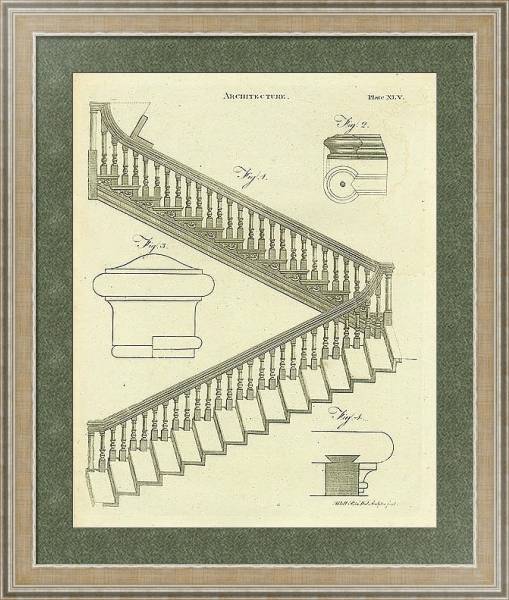 Постер Architecture №2, лестницы 1 с типом исполнения Акварель в раме в багетной раме 485.M40.584