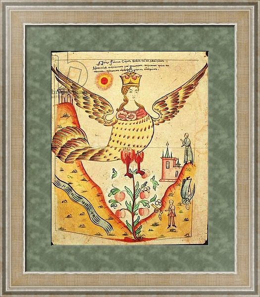 Постер Sirin, The Bird of Paradise с типом исполнения Акварель в раме в багетной раме 485.M40.584