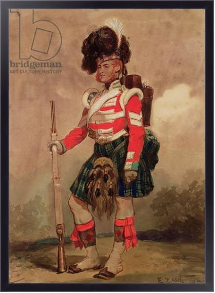 Постер A Soldier of the 79th Highlanders at Chobham Camp in 1853 с типом исполнения На холсте в раме в багетной раме 221-01
