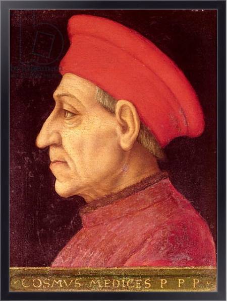 Постер Portrait of Cosimo di Giovanni de Medici с типом исполнения На холсте в раме в багетной раме 221-01