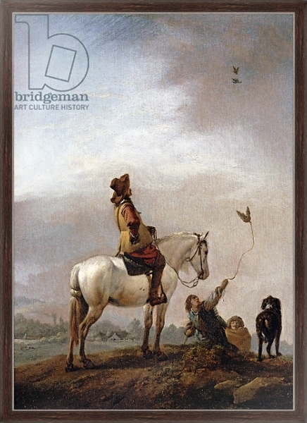 Постер Gentleman on a Horse Watching a Falconer с типом исполнения На холсте в раме в багетной раме 221-02
