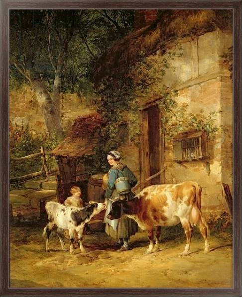 Постер The Milkmaid, 1840 с типом исполнения На холсте в раме в багетной раме 221-02