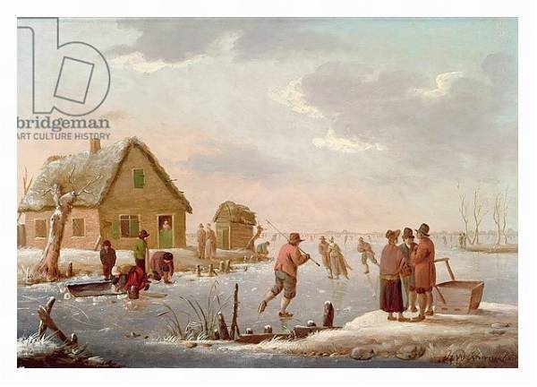 Постер Figures Skating in a Winter Landscape с типом исполнения На холсте в раме в багетной раме 221-03