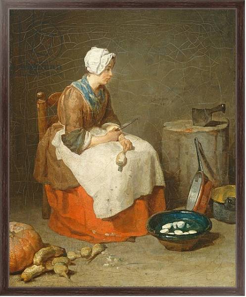Постер The Kitchen Maid, 1738 с типом исполнения На холсте в раме в багетной раме 221-02