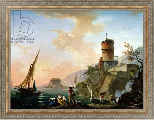 Постер View of a Mediterranean port с типом исполнения На холсте в раме в багетной раме 484.M48.310