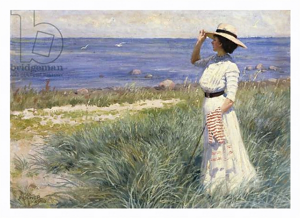Постер Looking out to Sea, 1910 с типом исполнения На холсте в раме в багетной раме 221-03