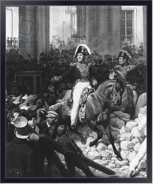 Постер The Duke of Orleans Leaves the Palais-Royal and Goes to the Hotel de Ville on 31st July 1830, 1832 2 с типом исполнения На холсте в раме в багетной раме 221-01