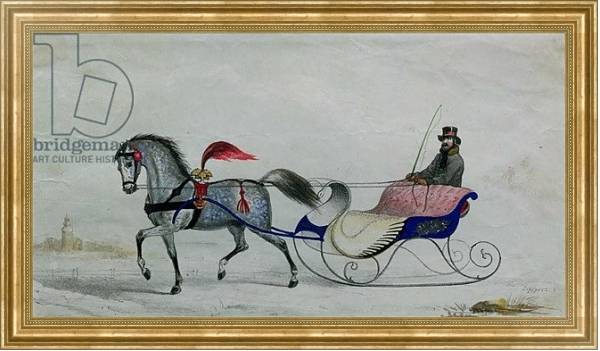 Постер Horse Drawn Sleigh с типом исполнения На холсте в раме в багетной раме NA033.1.051