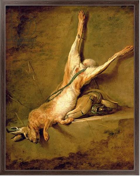 Постер Dead hare with powder horn and gamebag, c.1726-30 с типом исполнения На холсте в раме в багетной раме 221-02