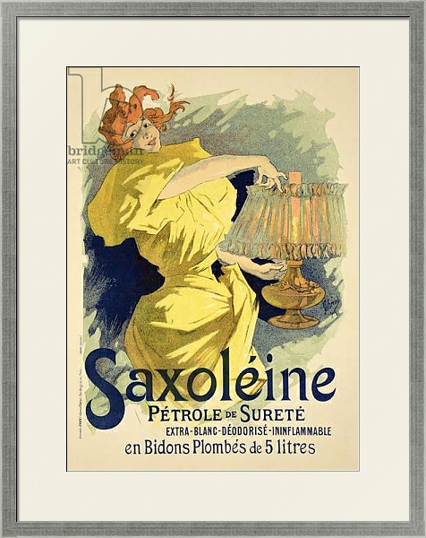 Постер Reproduction of a poster advertising 'Saxoleine', safe parrafin oil, 1896 с типом исполнения Под стеклом в багетной раме 1727.2510