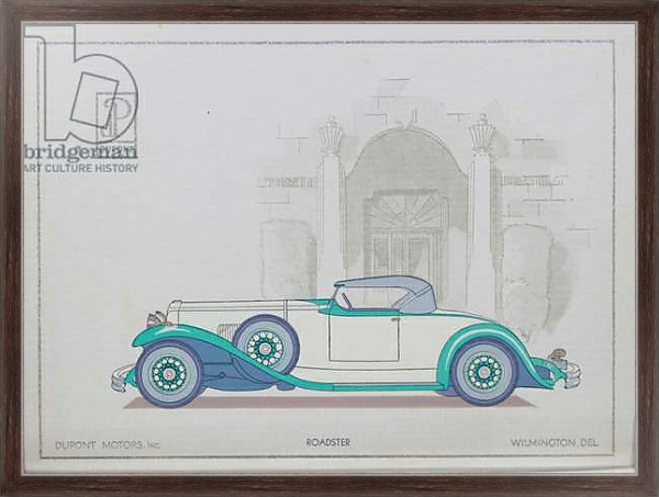 Постер DuPont Motor Cars: Roadster, 1921 с типом исполнения На холсте в раме в багетной раме 221-02