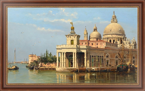 Постер The Dogana with Santa Maria della Salute, Venice с типом исполнения На холсте в раме в багетной раме 35-M719P-83