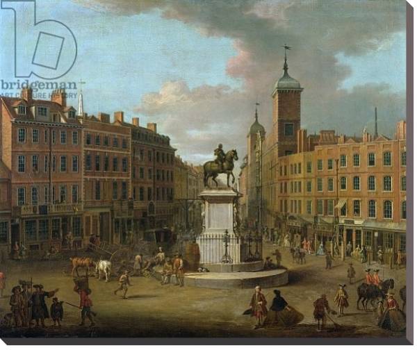 Постер A View of Charing Cross and Northumberland House, 1746 с типом исполнения На холсте без рамы