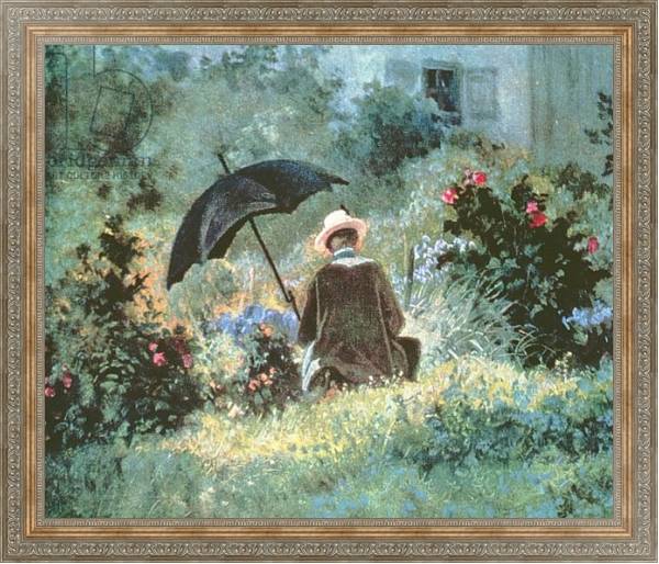 Постер Detail of a Gentleman reading in a garden с типом исполнения На холсте в раме в багетной раме 484.M48.310