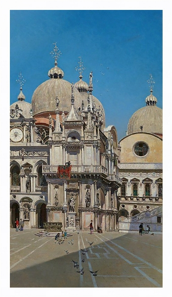 Постер Courtyard of the Palace of the Dux of Venice с типом исполнения На холсте в раме в багетной раме 221-03