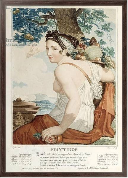 Постер Fructidor twelfth month of the Republican Calendar, engraved by Tresca, c.1794 с типом исполнения На холсте в раме в багетной раме 221-02