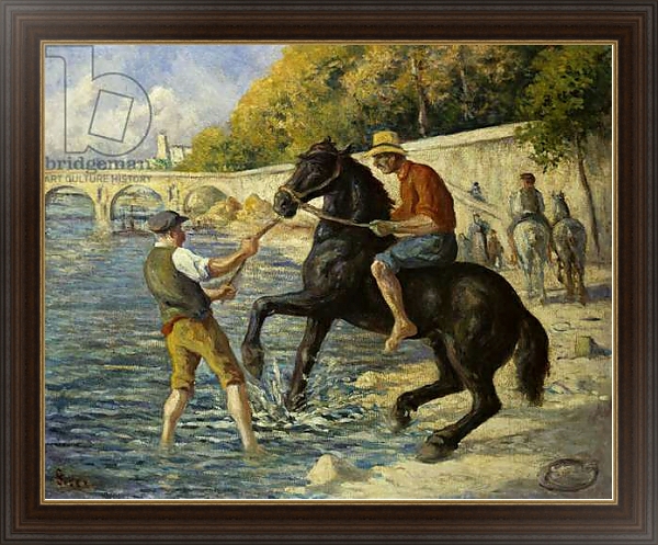 Постер Bathing Horses in the Seine, 1910 с типом исполнения На холсте в раме в багетной раме 1.023.151
