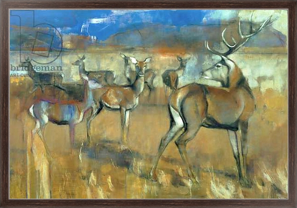 Постер Gathering Deer, 1998 с типом исполнения На холсте в раме в багетной раме 221-02