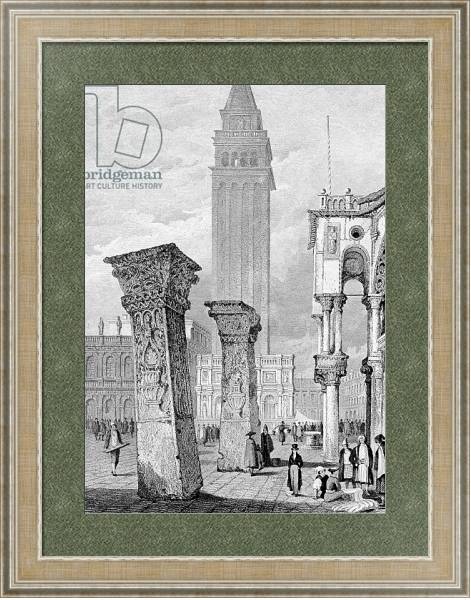 Постер St. Mark's Square, Venice, engraved by Edward John Roberts с типом исполнения Акварель в раме в багетной раме 485.M40.584