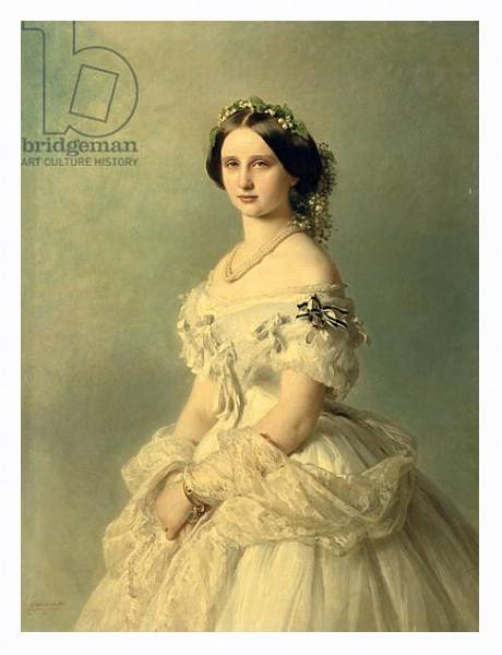 Постер Portrait of Princess of Baden, 1856 с типом исполнения На холсте в раме в багетной раме 221-03