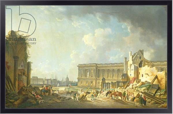 Постер Clearing the Colonnade of the Louvre, 1764 с типом исполнения На холсте в раме в багетной раме 221-01