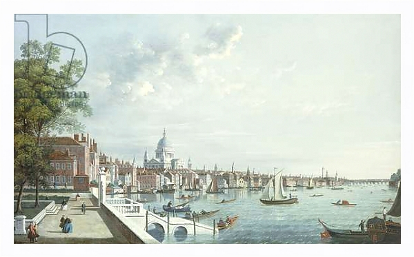 Постер The Thames from Somerset House, Looking Downstream с типом исполнения На холсте в раме в багетной раме 221-03