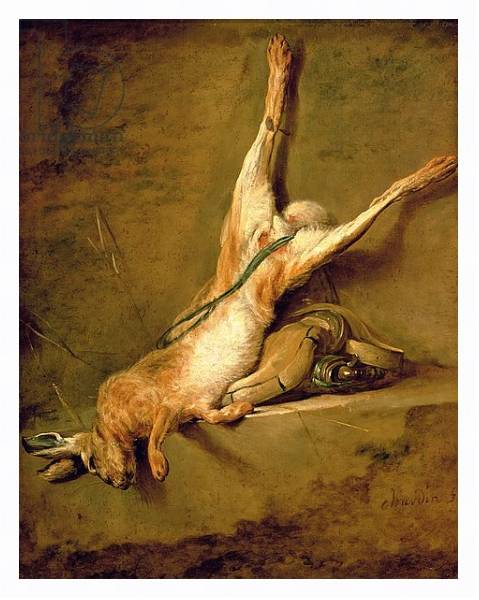 Постер Dead hare with powder horn and gamebag, c.1726-30 с типом исполнения На холсте в раме в багетной раме 221-03