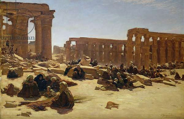 Постер Ruins of the Temple at Luxor, c.1890 с типом исполнения На холсте без рамы
