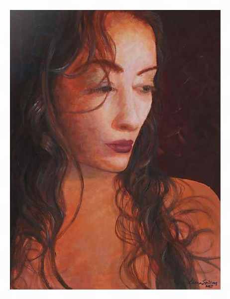 Постер Lost girl, portrait,, painting с типом исполнения На холсте в раме в багетной раме 221-03