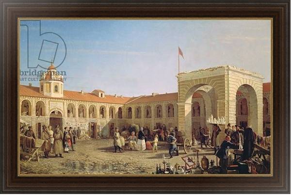 Постер Apraksin Market in St. Petersburg, 1862 с типом исполнения На холсте в раме в багетной раме 1.023.151