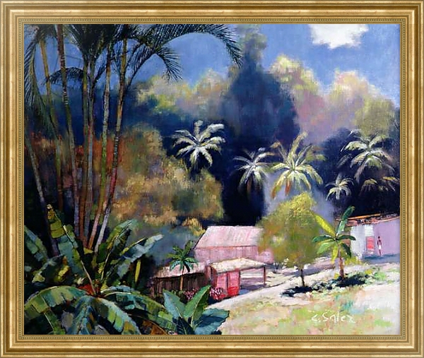 Постер Tropical Forest, Martinique с типом исполнения На холсте в раме в багетной раме NA033.1.051
