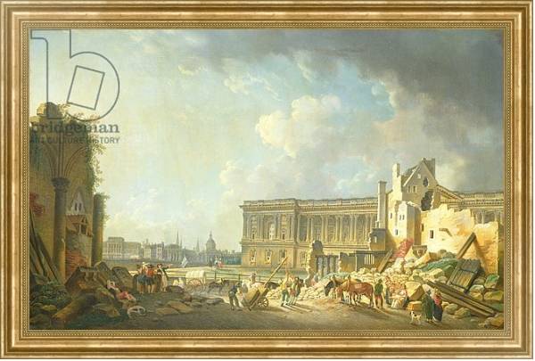Постер Clearing the Colonnade of the Louvre, 1764 с типом исполнения На холсте в раме в багетной раме NA033.1.051