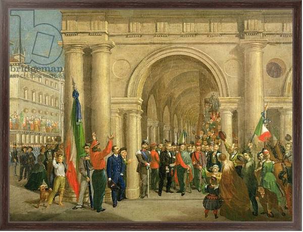 Постер Giuseppe Garibaldi in Vicenza, 7th March 1867 с типом исполнения На холсте в раме в багетной раме 221-02